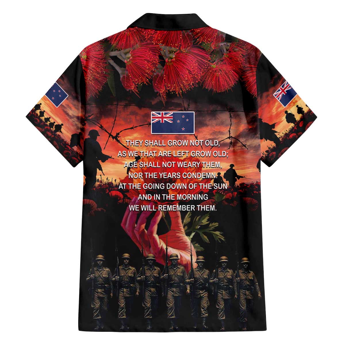 New Zealand ANZAC Day Family Matching Off The Shoulder Long Sleeve Dress and Hawaiian Shirt Forever in My Thoughts LT03 - Polynesian Pride