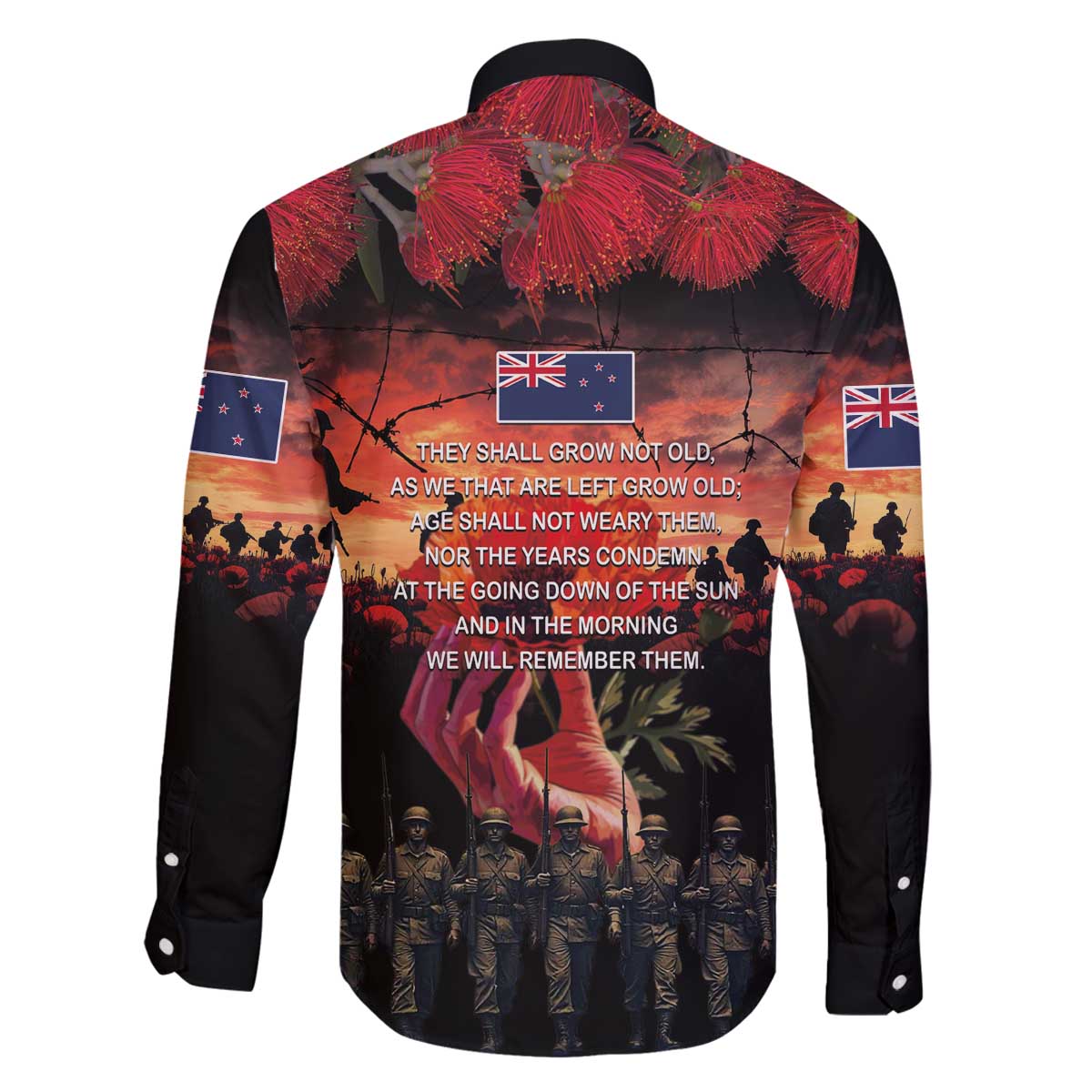 New Zealand ANZAC Day Family Matching Off The Shoulder Long Sleeve Dress and Hawaiian Shirt Forever in My Thoughts LT03 - Polynesian Pride
