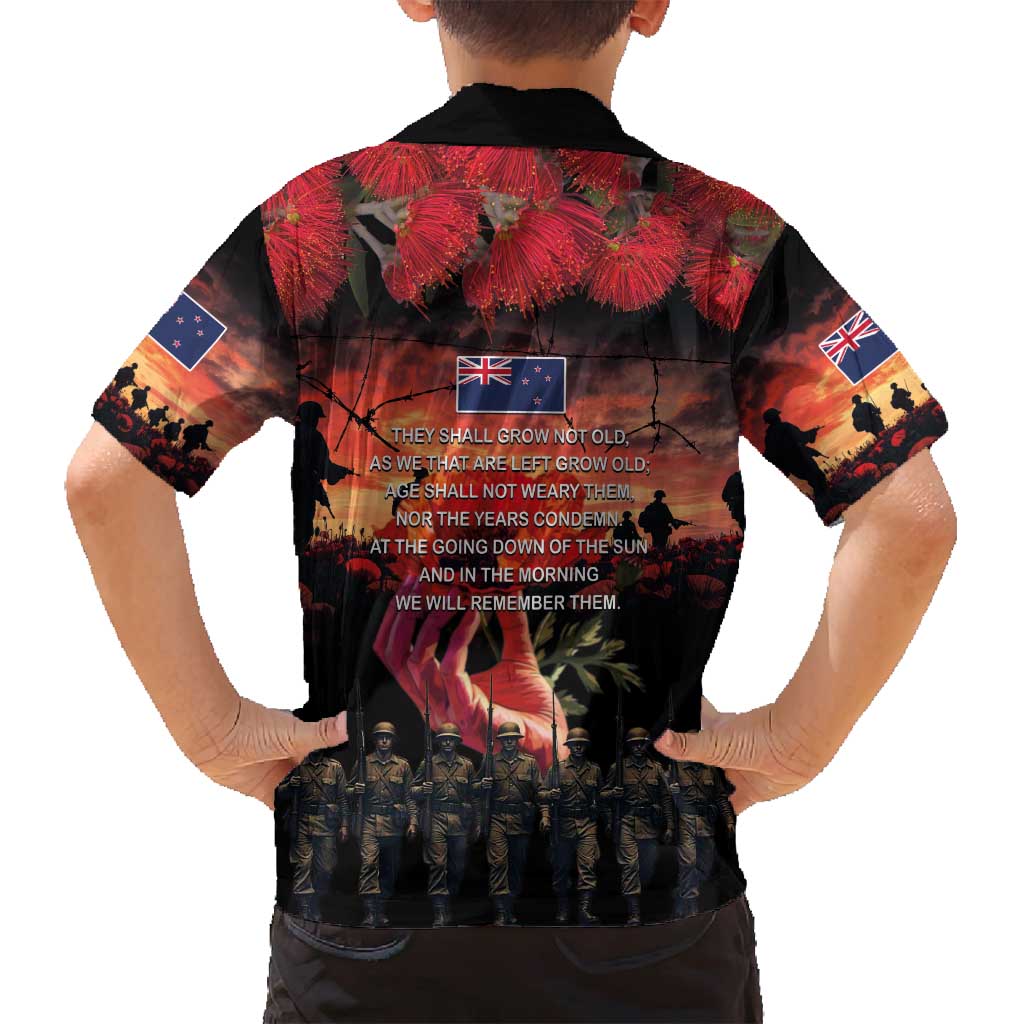 New Zealand ANZAC Day Family Matching Off Shoulder Short Dress and Hawaiian Shirt Forever in My Thoughts LT03 - Polynesian Pride