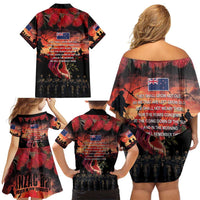 New Zealand ANZAC Day Family Matching Off Shoulder Short Dress and Hawaiian Shirt Forever in My Thoughts LT03 - Polynesian Pride