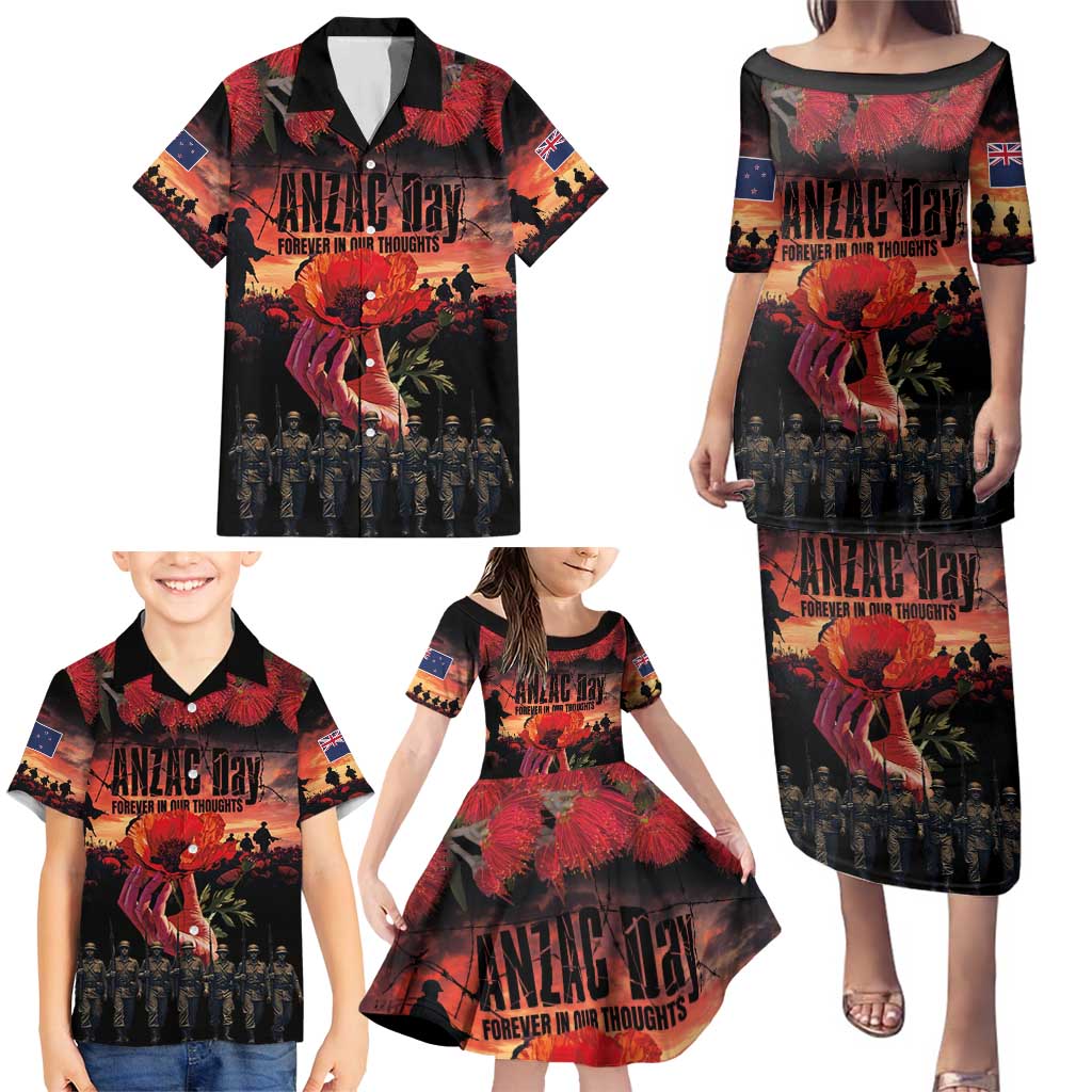 New Zealand ANZAC Day Family Matching Puletasi and Hawaiian Shirt Forever in My Thoughts LT03 - Polynesian Pride