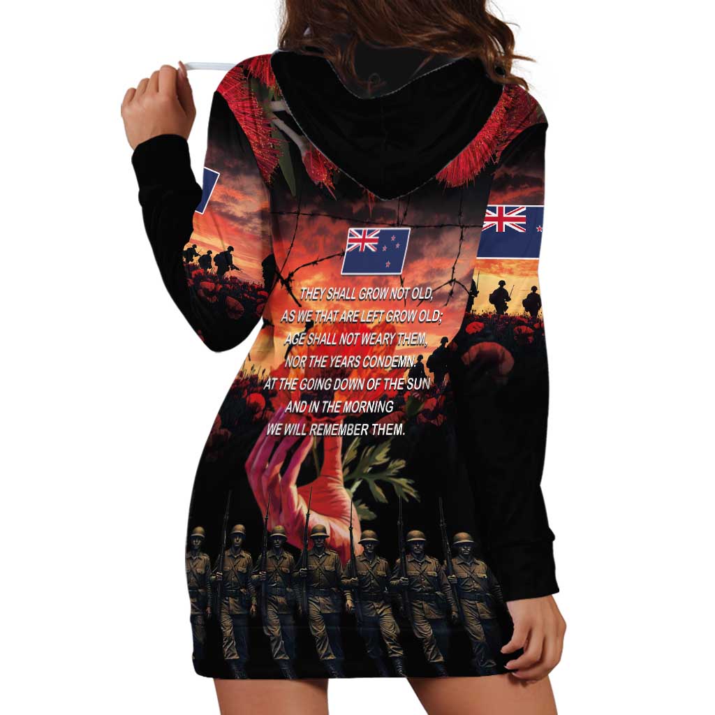 New Zealand ANZAC Day Hoodie Dress Forever in My Thoughts LT03 - Polynesian Pride