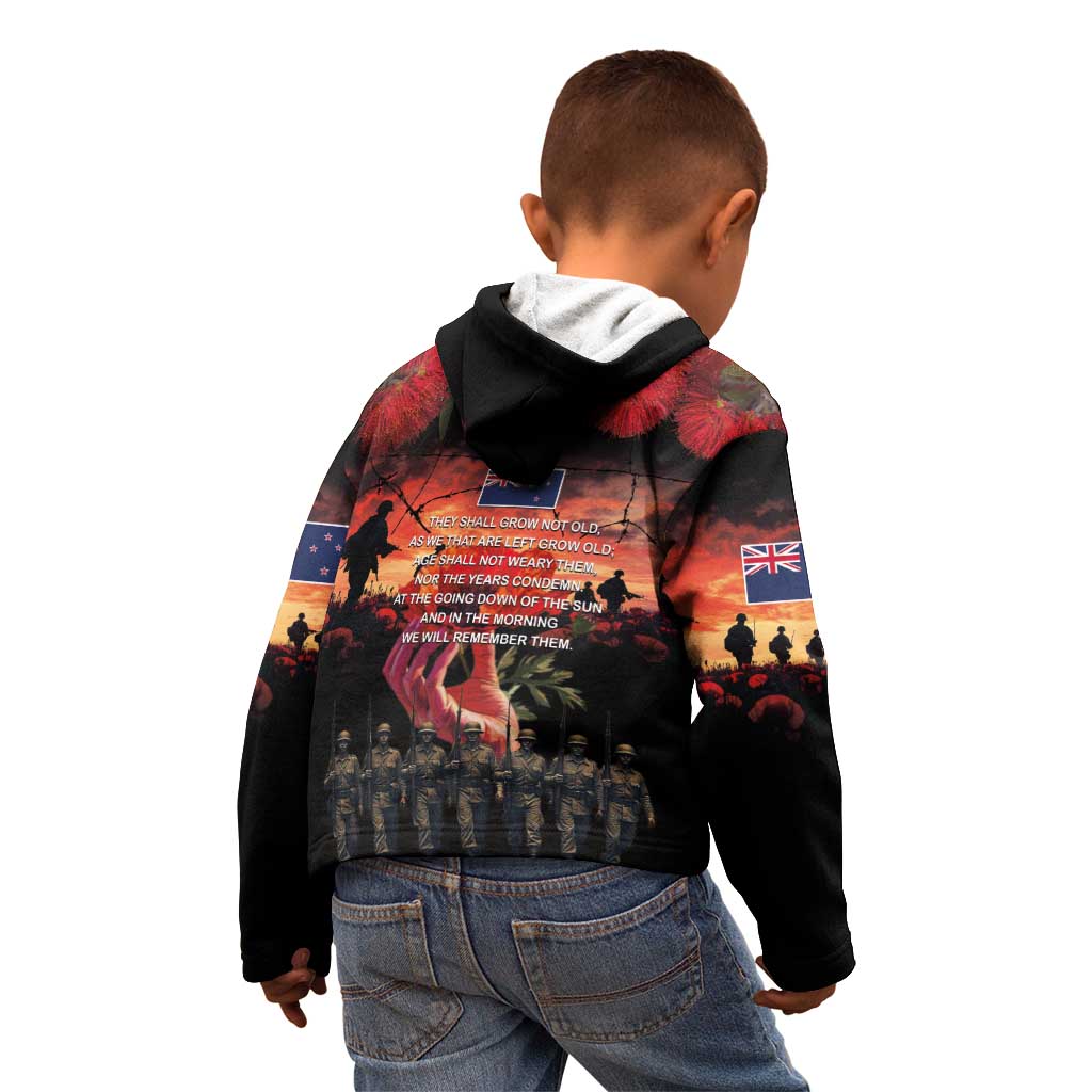 New Zealand ANZAC Day Kid Hoodie Forever in My Thoughts