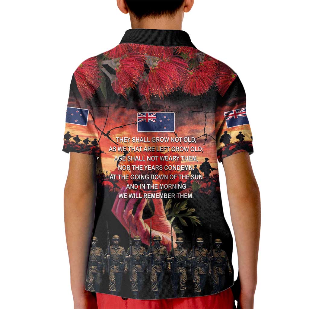 New Zealand ANZAC Day Kid Polo Shirt Forever in My Thoughts LT03 - Polynesian Pride