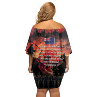 New Zealand ANZAC Day Off Shoulder Short Dress Forever in My Thoughts LT03 - Polynesian Pride