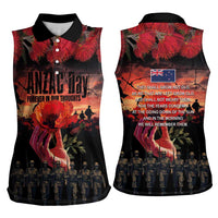 New Zealand ANZAC Day Women Sleeveless Polo Shirt Forever in My Thoughts LT03 - Polynesian Pride