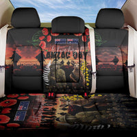 Australia and New Zealand ANZAC Day Back Car Seat Cover Kangaroo and Kiwi Bird Soldier - Forever in My Thoughts LT03 One Size Black - Polynesian Pride