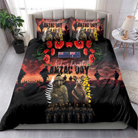 Australia and New Zealand ANZAC Day Bedding Set Kangaroo and Kiwi Bird Soldier - Forever in My Thoughts LT03 - Polynesian Pride