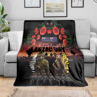 Australia and New Zealand ANZAC Day Blanket Kangaroo and Kiwi Bird Soldier - Forever in My Thoughts LT03 - Polynesian Pride