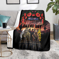 Australia and New Zealand ANZAC Day Blanket Kangaroo and Kiwi Bird Soldier - Forever in My Thoughts LT03 - Polynesian Pride