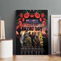 Australia and New Zealand ANZAC Day Canvas Wall Art Kangaroo and Kiwi Bird Soldier - Forever in My Thoughts LT03 - Polynesian Pride