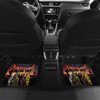 Australia and New Zealand ANZAC Day Car Mats Kangaroo and Kiwi Bird Soldier - Forever in My Thoughts LT03 Set 2pcs - Back Black - Polynesian Pride