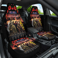 Australia and New Zealand ANZAC Day Car Seat Cover Kangaroo and Kiwi Bird Soldier - Forever in My Thoughts LT03 One Size Black - Polynesian Pride