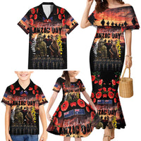 Australia and New Zealand ANZAC Day Family Matching Mermaid Dress and Hawaiian Shirt Kangaroo and Kiwi Bird Soldier - Forever in My Thoughts LT03 - Polynesian Pride