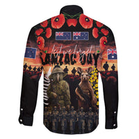 Australia and New Zealand ANZAC Day Family Matching Off Shoulder Short Dress and Hawaiian Shirt Kangaroo and Kiwi Bird Soldier - Forever in My Thoughts LT03 - Polynesian Pride