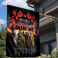 Australia and New Zealand ANZAC Day Garden Flag Kangaroo and Kiwi Bird Soldier - Forever in My Thoughts LT03 - Polynesian Pride
