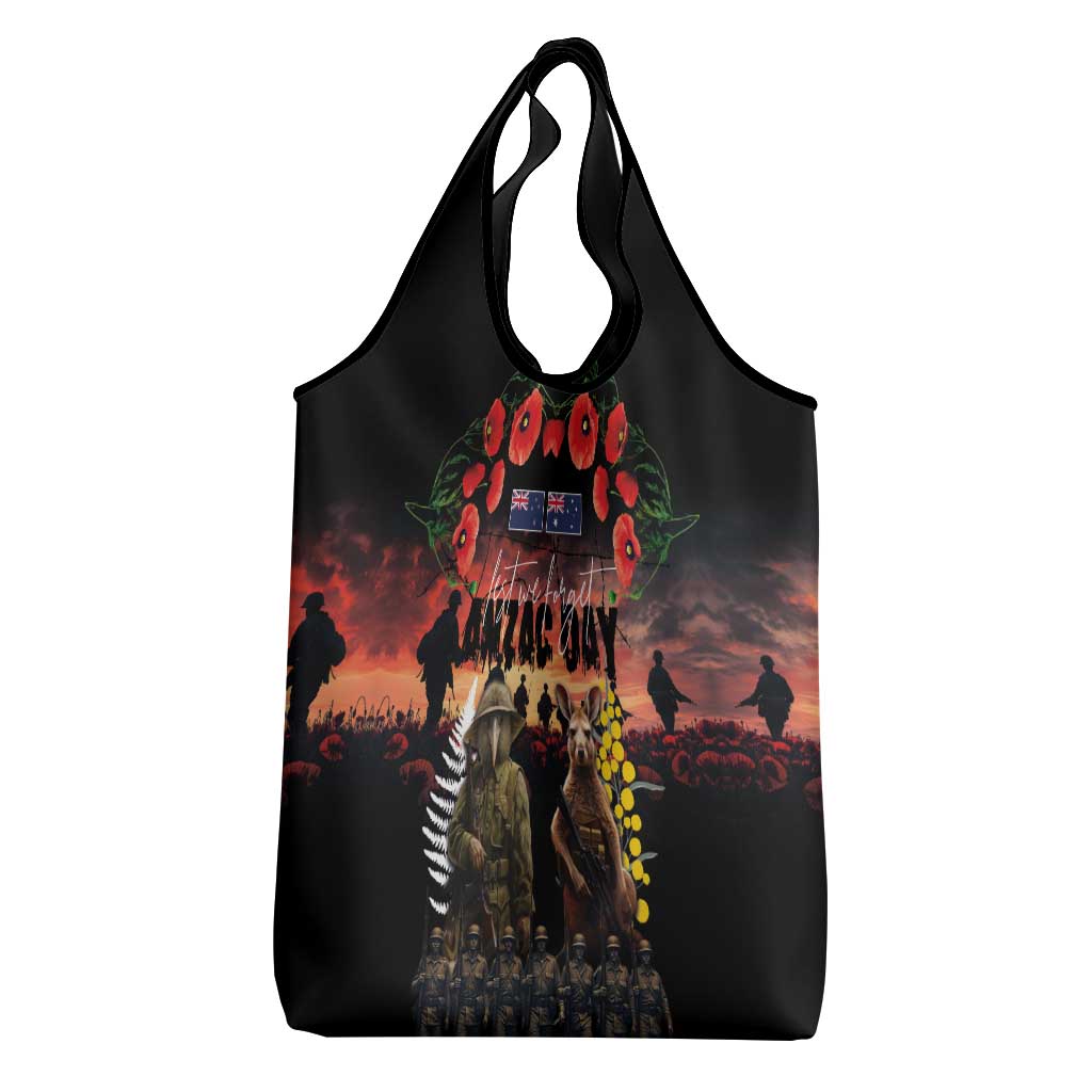 Australia and New Zealand ANZAC Day Grocery Bag Kangaroo and Kiwi Bird Soldier - Forever in My Thoughts LT03 - Polynesian Pride
