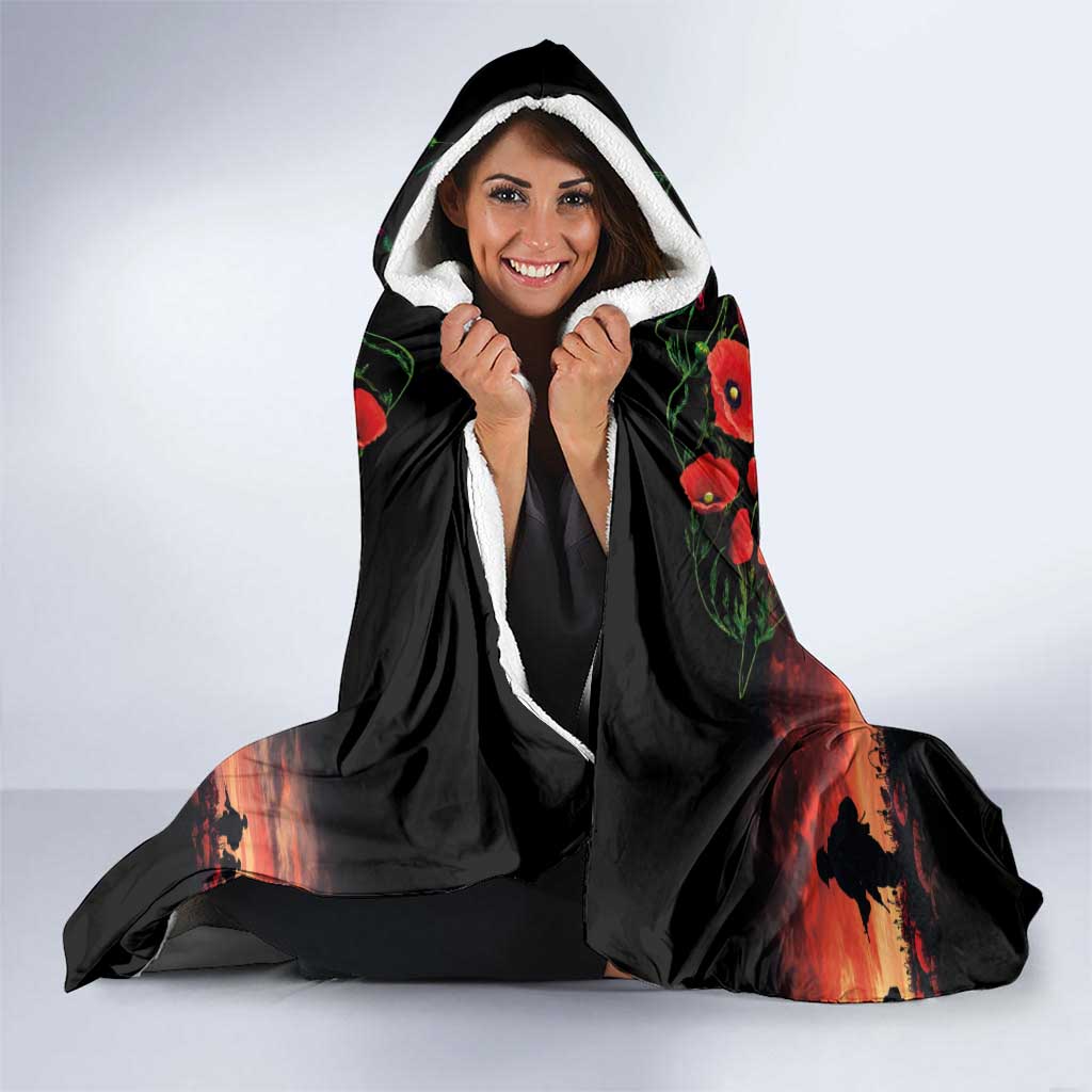 Australia and New Zealand ANZAC Day Hooded Blanket Kangaroo and Kiwi Bird Soldier - Forever in My Thoughts LT03 - Polynesian Pride