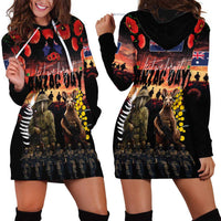 Australia and New Zealand ANZAC Day Hoodie Dress Kangaroo and Kiwi Bird Soldier - Forever in My Thoughts LT03 - Polynesian Pride