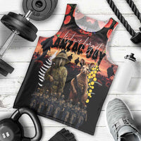 Australia and New Zealand ANZAC Day Men Tank Top Kangaroo and Kiwi Bird Soldier - Forever in My Thoughts LT03 - Polynesian Pride