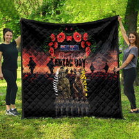 Australia and New Zealand ANZAC Day Quilt Kangaroo and Kiwi Bird Soldier - Forever in My Thoughts LT03 - Polynesian Pride