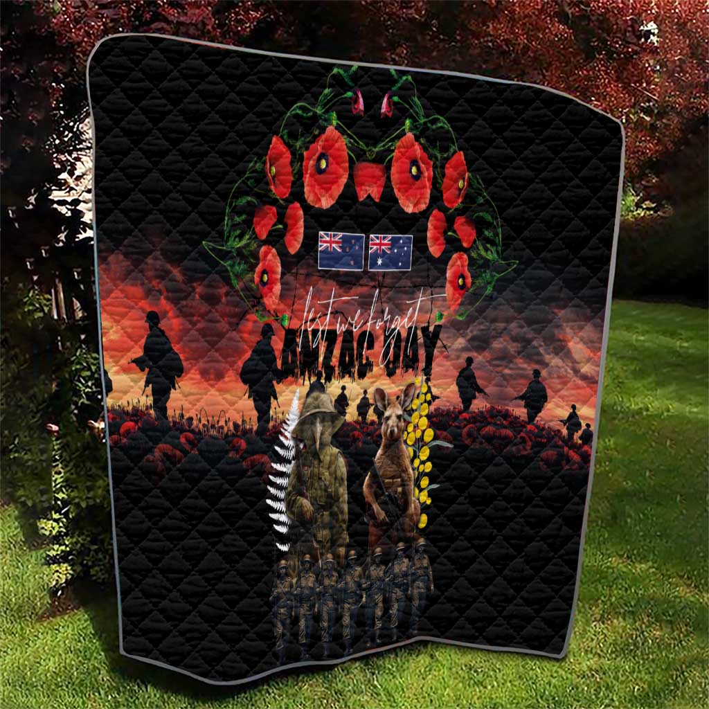 Australia and New Zealand ANZAC Day Quilt Kangaroo and Kiwi Bird Soldier - Forever in My Thoughts LT03 - Polynesian Pride