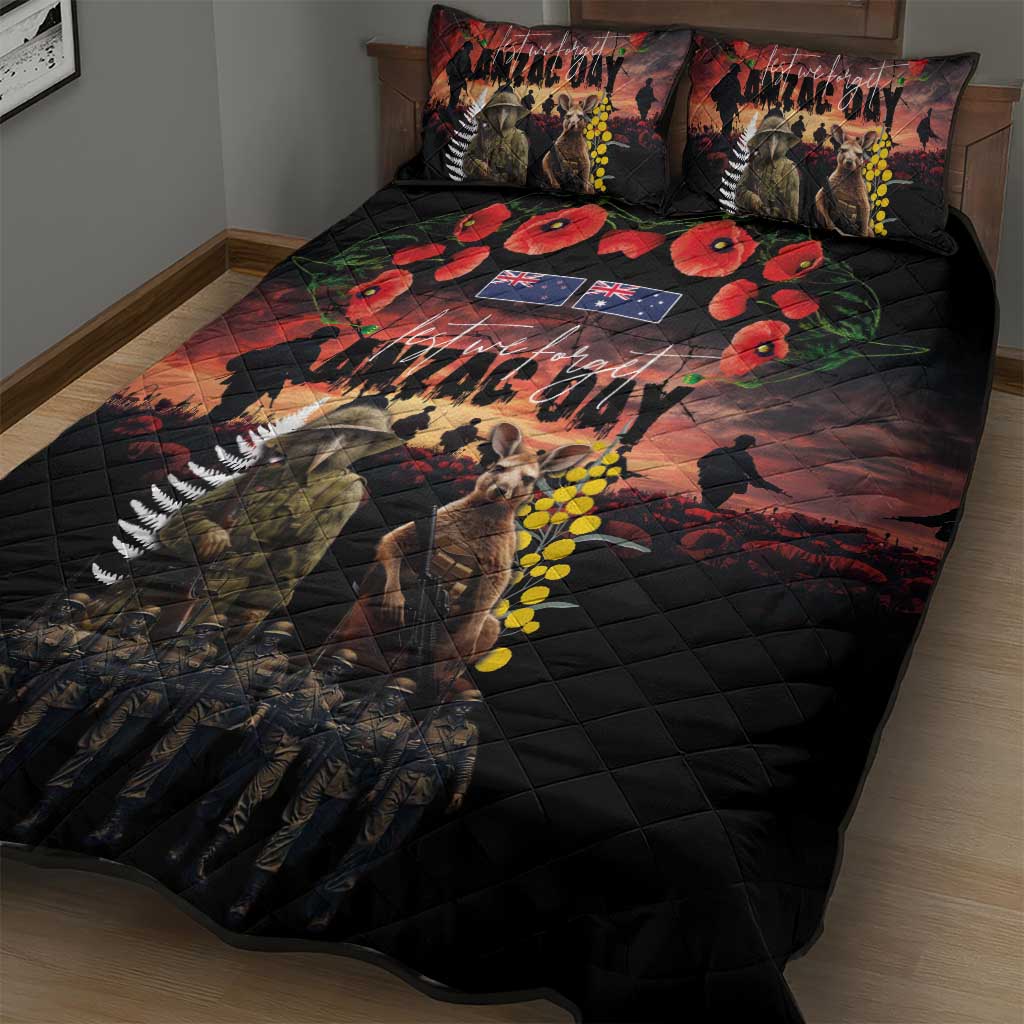 Australia and New Zealand ANZAC Day Quilt Bed Set Kangaroo and Kiwi Bird Soldier - Forever in My Thoughts LT03 - Polynesian Pride