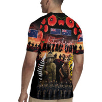 Australia and New Zealand ANZAC Day Rugby Jersey Kangaroo and Kiwi Bird Soldier - Forever in My Thoughts LT03 - Polynesian Pride
