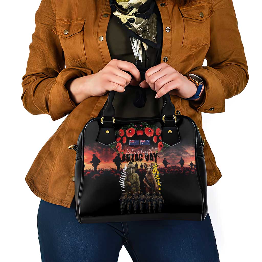 Australia and New Zealand ANZAC Day Shoulder Handbag Kangaroo and Kiwi Bird Soldier - Forever in My Thoughts LT03 - Polynesian Pride