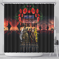 Australia and New Zealand ANZAC Day Shower Curtain Kangaroo and Kiwi Bird Soldier - Forever in My Thoughts LT03 - Polynesian Pride
