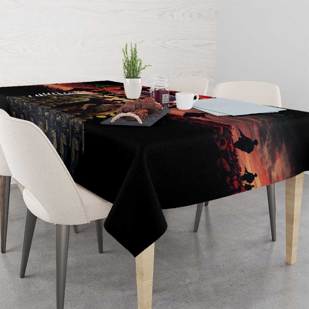 Australia and New Zealand ANZAC Day Tablecloth Kangaroo and Kiwi Bird Soldier - Forever in My Thoughts LT03 - Polynesian Pride