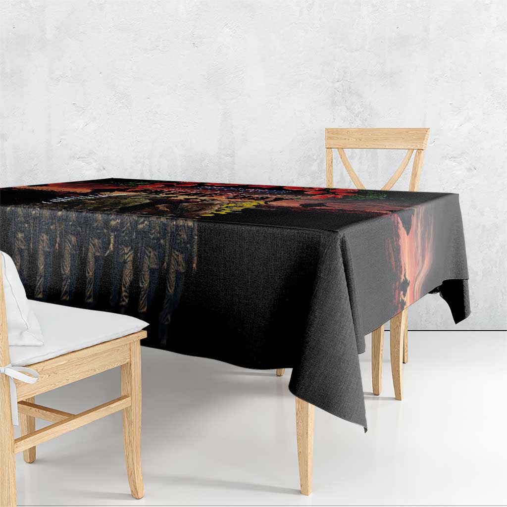 Australia and New Zealand ANZAC Day Tablecloth Kangaroo and Kiwi Bird Soldier - Forever in My Thoughts LT03 - Polynesian Pride