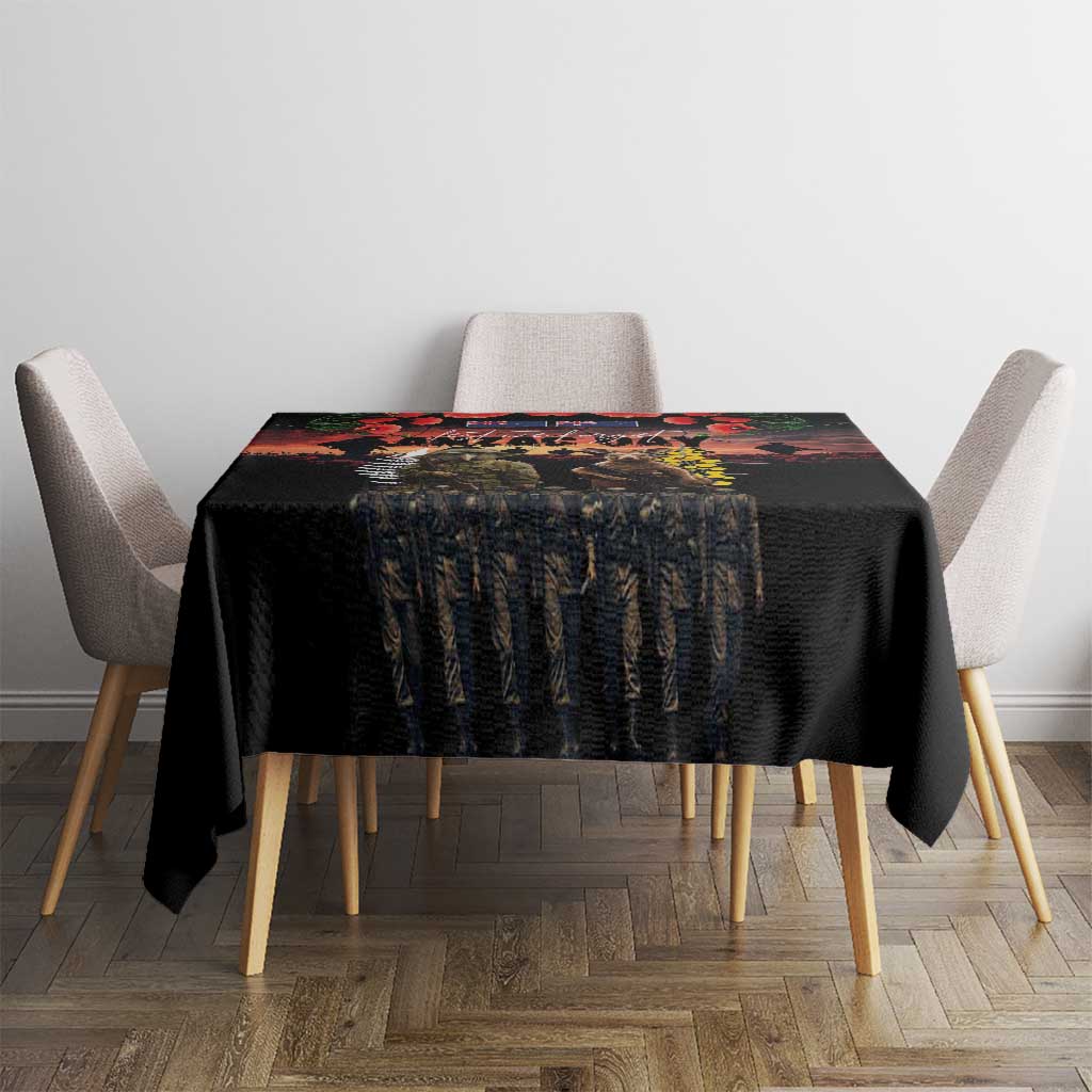 Australia and New Zealand ANZAC Day Tablecloth Kangaroo and Kiwi Bird Soldier - Forever in My Thoughts LT03 - Polynesian Pride