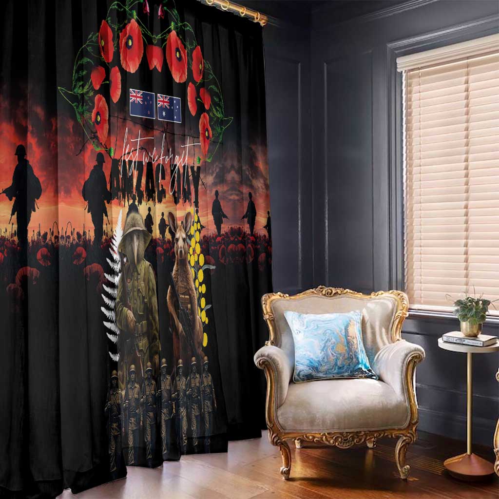 Australia and New Zealand ANZAC Day Window Curtain Kangaroo and Kiwi Bird Soldier - Forever in My Thoughts LT03 - Polynesian Pride