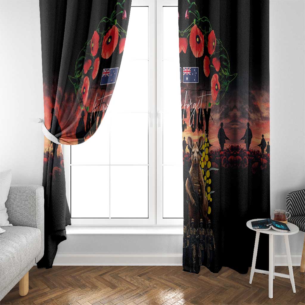 Australia and New Zealand ANZAC Day Window Curtain Kangaroo and Kiwi Bird Soldier - Forever in My Thoughts LT03 - Polynesian Pride
