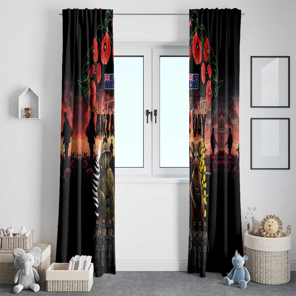 Australia and New Zealand ANZAC Day Window Curtain Kangaroo and Kiwi Bird Soldier - Forever in My Thoughts LT03 - Polynesian Pride