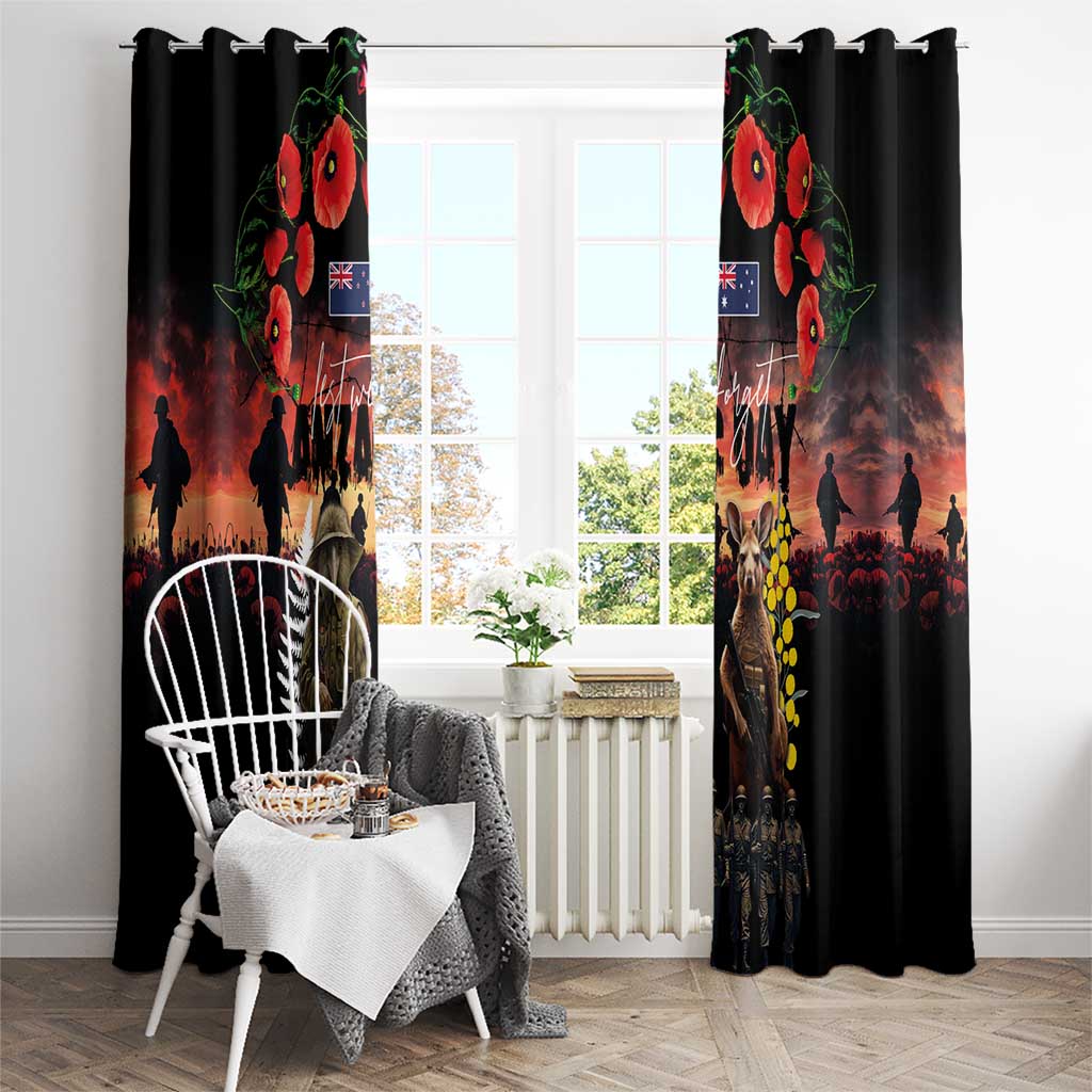Australia and New Zealand ANZAC Day Window Curtain Kangaroo and Kiwi Bird Soldier - Forever in My Thoughts LT03 - Polynesian Pride