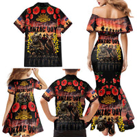 Australia ANZAC Day Family Matching Mermaid Dress and Hawaiian Shirt Kangaroo and Koala Soldier - Forever in My Thoughts LT03 - Polynesian Pride