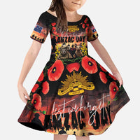 Australia ANZAC Day Family Matching Off Shoulder Maxi Dress and Hawaiian Shirt Kangaroo and Koala Soldier - Forever in My Thoughts LT03 Daughter's Dress Black - Polynesian Pride