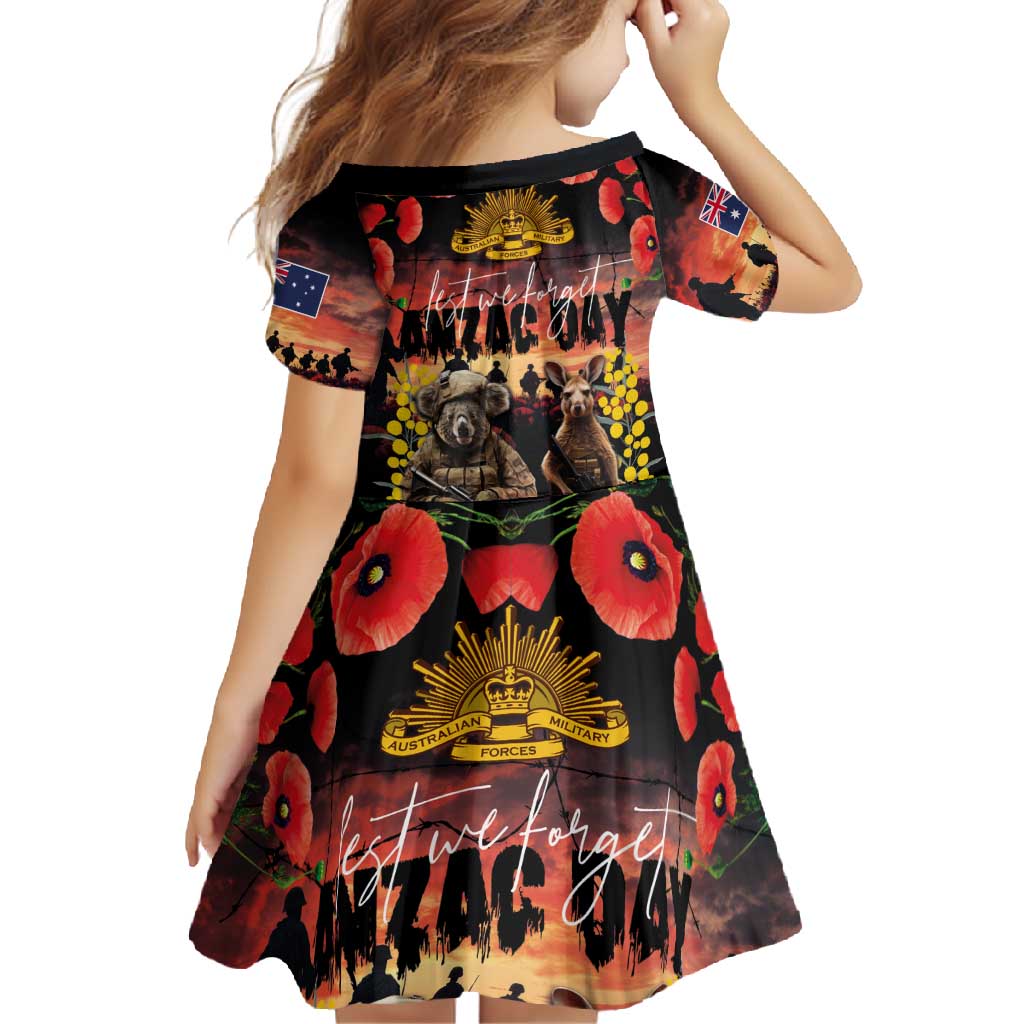 Australia ANZAC Day Family Matching Off Shoulder Maxi Dress and Hawaiian Shirt Kangaroo and Koala Soldier - Forever in My Thoughts LT03 - Polynesian Pride