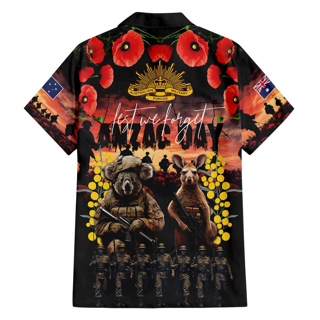 Australia ANZAC Day Family Matching Off Shoulder Maxi Dress and Hawaiian Shirt Kangaroo and Koala Soldier - Forever in My Thoughts LT03 - Polynesian Pride