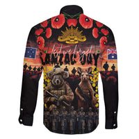 Australia ANZAC Day Family Matching Off Shoulder Short Dress and Hawaiian Shirt Kangaroo and Koala Soldier - Forever in My Thoughts LT03 - Polynesian Pride