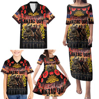 Australia ANZAC Day Family Matching Puletasi and Hawaiian Shirt Kangaroo and Koala Soldier - Forever in My Thoughts LT03 - Polynesian Pride