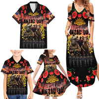 Australia ANZAC Day Family Matching Summer Maxi Dress and Hawaiian Shirt Kangaroo and Koala Soldier - Forever in My Thoughts LT03 - Polynesian Pride