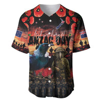 New Zealand ANZAC Day Baseball Jersey Tui Bird and Kiwi Bird Soldier - Forever in My Thoughts LT03 Black - Polynesian Pride