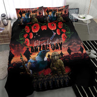 New Zealand ANZAC Day Bedding Set Tui Bird and Kiwi Bird Soldier - Forever in My Thoughts LT03 - Polynesian Pride
