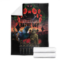 New Zealand ANZAC Day Blanket Tui Bird and Kiwi Bird Soldier - Forever in My Thoughts LT03 - Polynesian Pride
