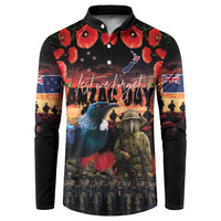 New Zealand ANZAC Day Button Sweatshirt Tui Bird and Kiwi Bird Soldier - Forever in My Thoughts LT03 Black - Polynesian Pride
