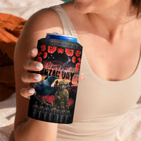 New Zealand ANZAC Day 4 in 1 Can Cooler Tumbler Tui Bird and Kiwi Bird Soldier Forever in My Thoughts LT03 - Polynesian Pride