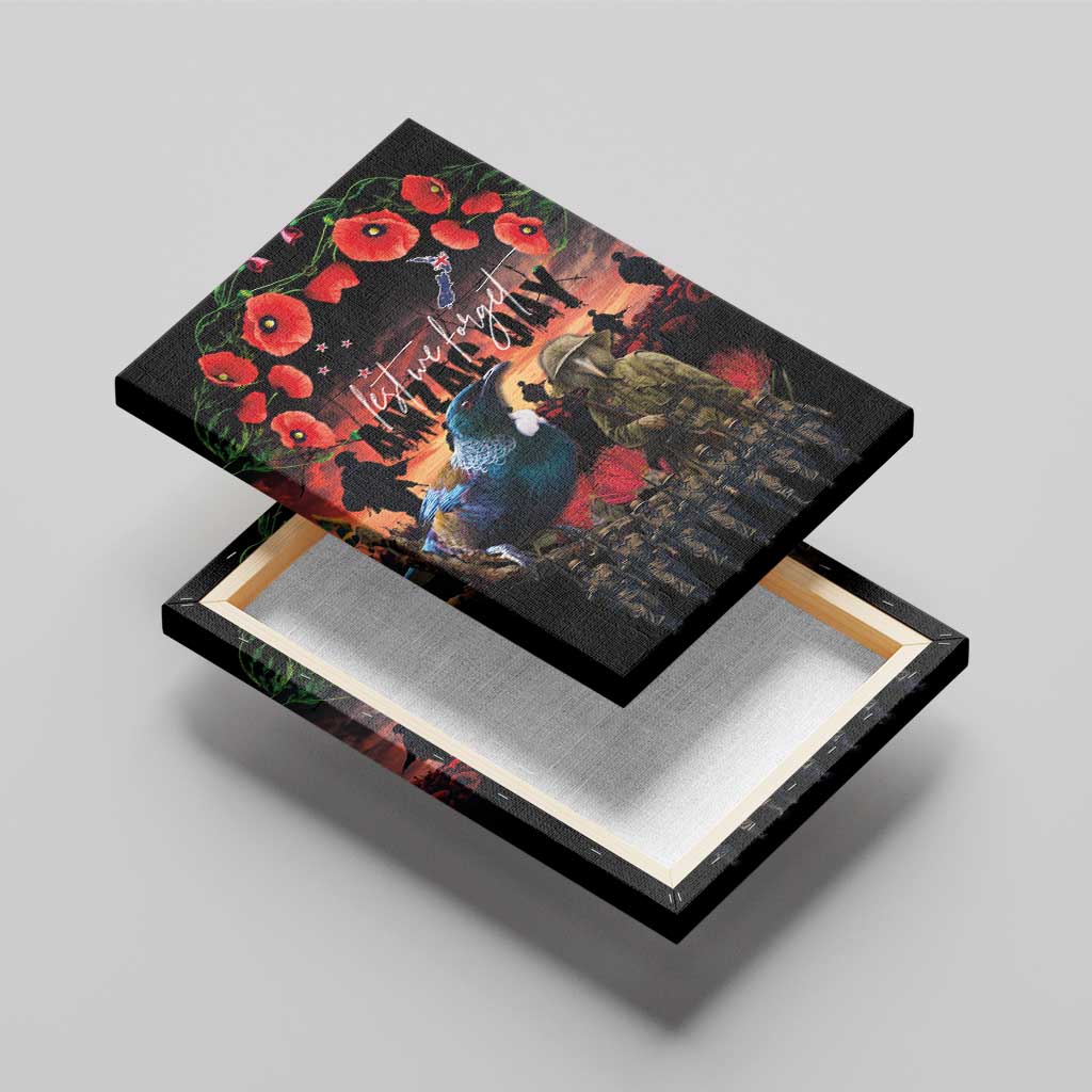 New Zealand ANZAC Day Canvas Wall Art Tui Bird and Kiwi Bird Soldier - Forever in My Thoughts LT03 - Polynesian Pride